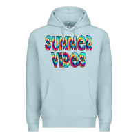 Blue Mist summer vibes tie dye doodle Premium Hoodie - CowCowDesign
