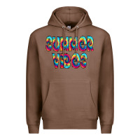 Chestnut summer vibes tie dye doodle Premium Hoodie - CowCowDesign