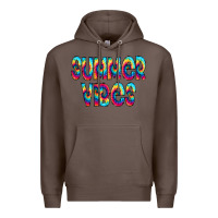 Coffee summer vibes tie dye doodle Premium Hoodie - CowCowDesign