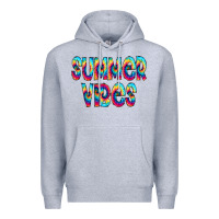 Heather Grey summer vibes tie dye doodle Premium Hoodie - CowCowDesign