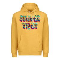 Mustard summer vibes tie dye doodle Premium Hoodie - CowCowDesign
