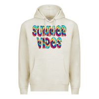 Oatmeal Heather summer vibes tie dye doodle Premium Hoodie - CowCowDesign