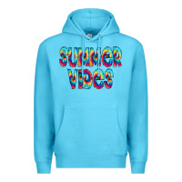 Ocean Blue summer vibes tie dye doodle Premium Hoodie - CowCowDesign