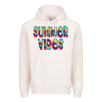 Pale Pink summer vibes tie dye doodle Premium Hoodie - CowCowDesign