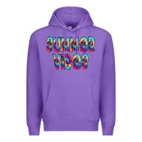Purple summer vibes tie dye doodle Premium Hoodie - CowCowDesign