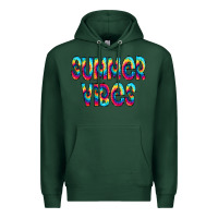 Sports Green summer vibes tie dye doodle Premium Hoodie - CowCowDesign