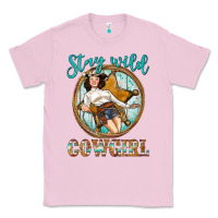 Bubblegum Pink Western Stay Wild Cowgirl Classic Tee - BundleAndBundleShop
