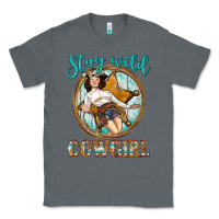 Charcoal Heather Western Stay Wild Cowgirl Classic Tee - BundleAndBundleShop