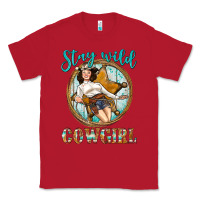 Red Western Stay Wild Cowgirl Classic Tee - BundleAndBundleShop