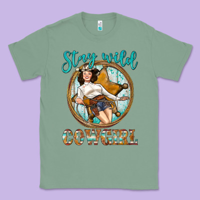 Western Stay Wild Cowgirl Classic Tee Designed By Bundleandbundleshop