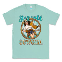 Seafoam Western Stay Wild Cowgirl Classic Tee - BundleAndBundleShop