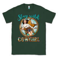Sports Green Western Stay Wild Cowgirl Classic Tee - BundleAndBundleShop