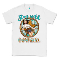 White Western Stay Wild Cowgirl Classic Tee - BundleAndBundleShop