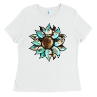 White sunflower Ladies Tee - BarkalooDesign