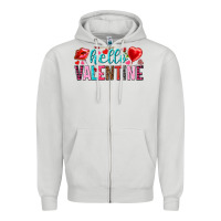Dove Grey Hello Valentine Zipper Hoodie - HowdyJamesFarm