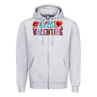 Heather Grey Hello Valentine Zipper Hoodie - HowdyJamesFarm