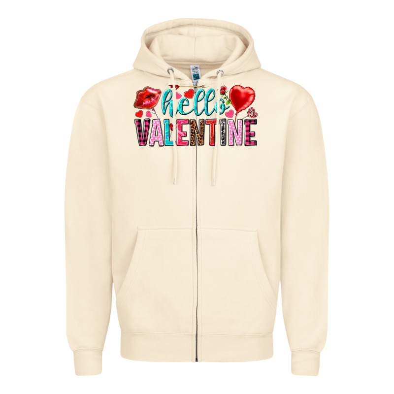 Hello Valentine Zipper Hoodie by HowdyJamesFarm | Teevron