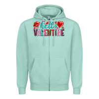 Seafoam Hello Valentine Zipper Hoodie - HowdyJamesFarm