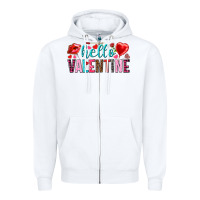 White Hello Valentine Zipper Hoodie - HowdyJamesFarm