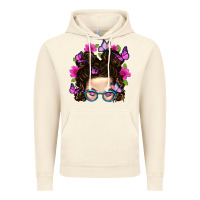 Vintage Artic Messy Bun Mom With Butterfly Vintage Hoodie - BundleAndBundleShop