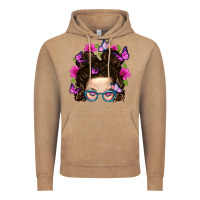 Vintage Coffee Messy Bun Mom With Butterfly Vintage Hoodie - BundleAndBundleShop