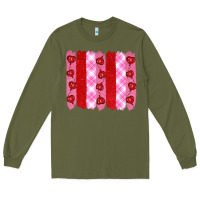 Army Green valentine's day brushstrokes Long Sleeve Tee - RanaPortraitStore