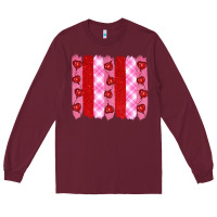 Burgundy valentine's day brushstrokes Long Sleeve Tee - RanaPortraitStore