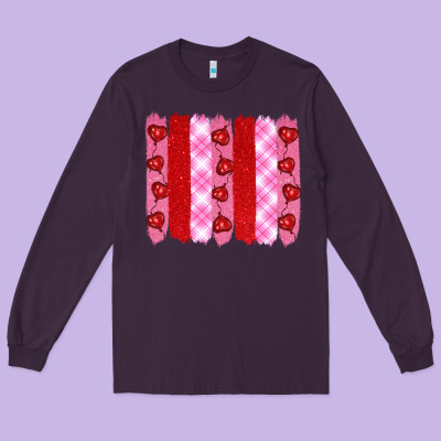 Valentine's Day Brushstrokes Long Sleeve Tee Designed By Ranaportraitstore