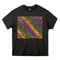 Asphalt mardi gras leopard glitter bead Heavy Core Tee - BarkalooDesign