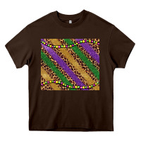 Chocolate Brown mardi gras leopard glitter bead Heavy Core Tee - BarkalooDesign