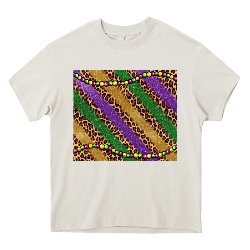 Mardi Gras Leopard Glitter Bead Heavy Core Tee by BarkalooDesign | Teevron