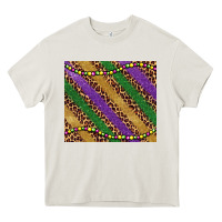 Cream mardi gras leopard glitter bead Heavy Core Tee - BarkalooDesign
