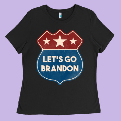 Let's Go Brandon Shield Patch Ladies Tee Designed By Jasminsmagicworld