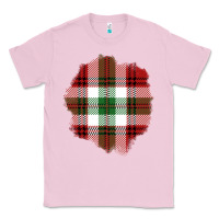 Bubblegum Pink Christmas Tartan Patch Classic Tee - BundleAndBundleShop