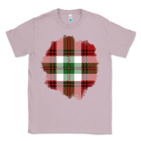 Lilac Christmas Tartan Patch Classic Tee - BundleAndBundleShop