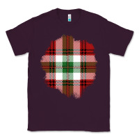 Plum Christmas Tartan Patch Classic Tee - BundleAndBundleShop