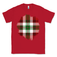 Red Christmas Tartan Patch Classic Tee - BundleAndBundleShop