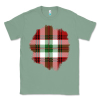 Sage Christmas Tartan Patch Classic Tee - BundleAndBundleShop