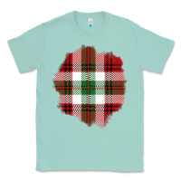 Seafoam Christmas Tartan Patch Classic Tee - BundleAndBundleShop