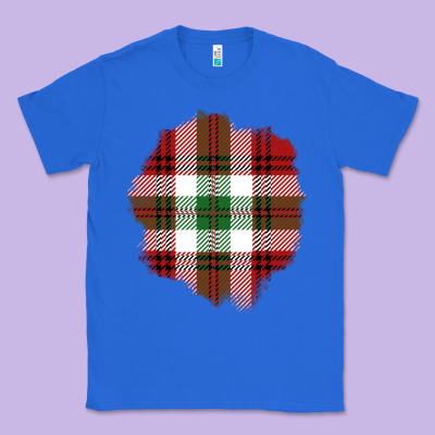 Christmas Tartan Patch Classic Tee Designed By Bundleandbundleshop