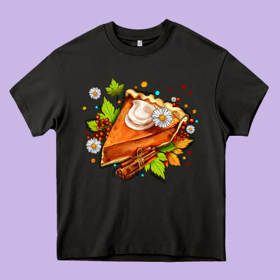 Pumpkin Pie With Daisies And Cinnamon Heavy Core Tee Designed By Adodesignshop