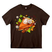 Chocolate Brown pumpkin pie with daisies and cinnamon Heavy Core Tee - AdoDesignShop