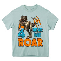 Arona i'm four hear me roar dinosaur birthday Heavy Core Tee - LillyAllenDesigns