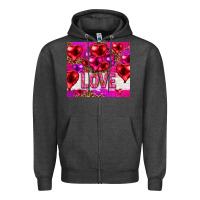 Charcoal Heather love heart shaped balloons tumbler hjf Zipper Hoodie - HowdyJamesFarm