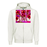 Oatmeal Heather love heart shaped balloons tumbler hjf Zipper Hoodie - HowdyJamesFarm