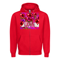 Red love heart shaped balloons tumbler hjf Zipper Hoodie - HowdyJamesFarm