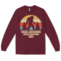Burgundy Bigfoot Social Distancing World Champion Long Sleeve Tee - Bettercallsaul