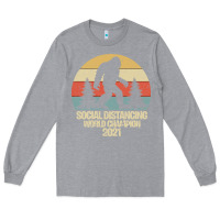 Heather Grey Bigfoot Social Distancing World Champion Long Sleeve Tee - Bettercallsaul