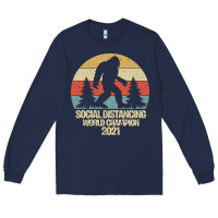 Navy Bigfoot Social Distancing World Champion Long Sleeve Tee - Bettercallsaul
