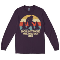 Plum Bigfoot Social Distancing World Champion Long Sleeve Tee - Bettercallsaul